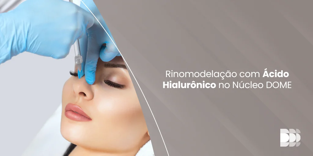 Descubra os benefícios da rinomodelação com ácido hialurônico no Núcleo DOME, Belo Horizonte. Técnica exclusiva do Dr. Luddi Oliveira, segurança e resultados naturais.