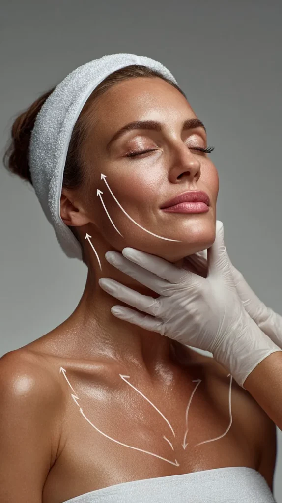 Paciente em consulta com cirurgião plástico durante avaliação facial, ilustrando as diferenças entre mini lifting e lifting facial e a indicação individualizada para cada procedimento de rejuvenescimento da face.